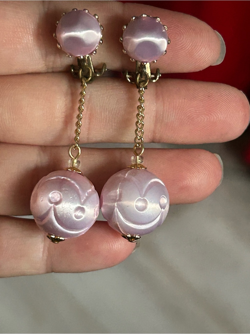 4/$50 Delicate Purple Drop Clip-On Earrings